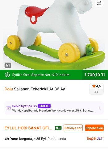 Dolu Sallanan Tekerlekli At Oyuncak