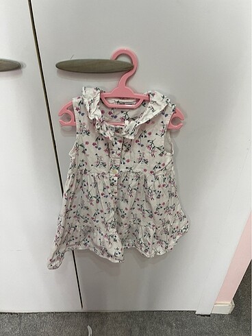 Hello baby 3 yaş poplin kız çocuk elbise fırfırlı
