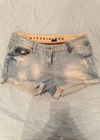 River Island River İsland Acik Mavi Yikamali Denim Sort