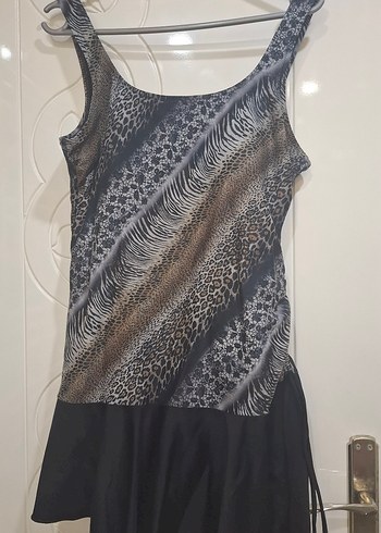 xl Beden Zebra Desenli Kadın mayo