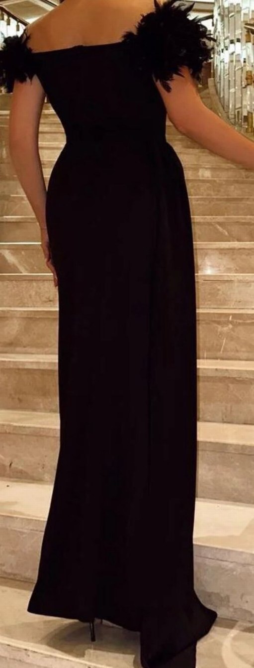 Siyah çok şık Uzun Abiye Elbise - Görsel 3