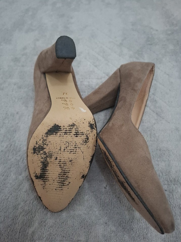 Bej Süet Yılan Desenli Kadın Stiletto - Görsel 4