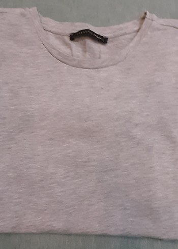 Acik gri Kısa Kollu Tişört - Görsel 3