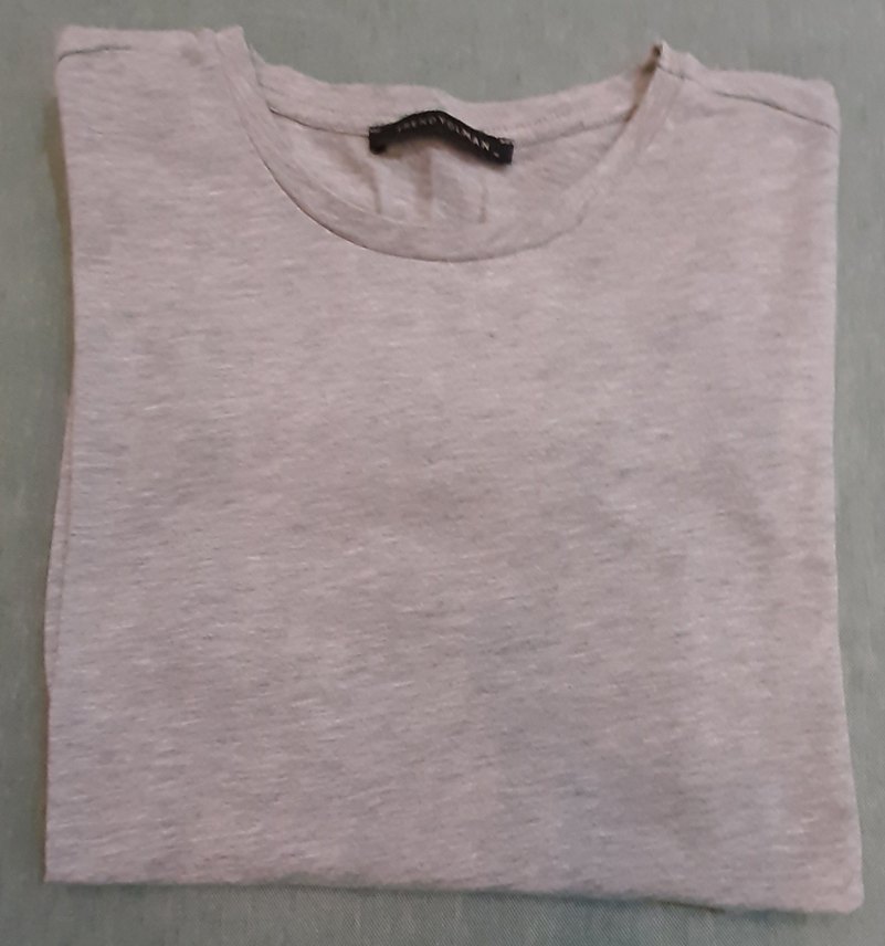 Acik gri Kısa Kollu Tişört - Görsel 3