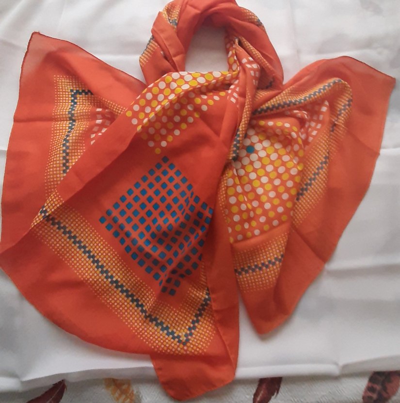 Turuncu Uzun Kadın Şal - Görsel 2