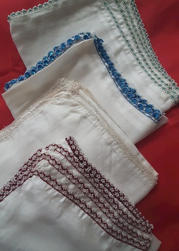 Boncuk oyalı tülbent - Görsel 2