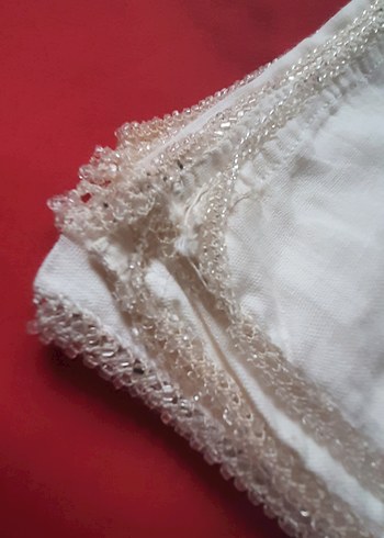 Boncuk oyalı tülbent - Görsel 7