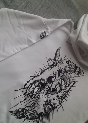 Beyaz Kapüşonlu Sweatshirt - Görsel 5