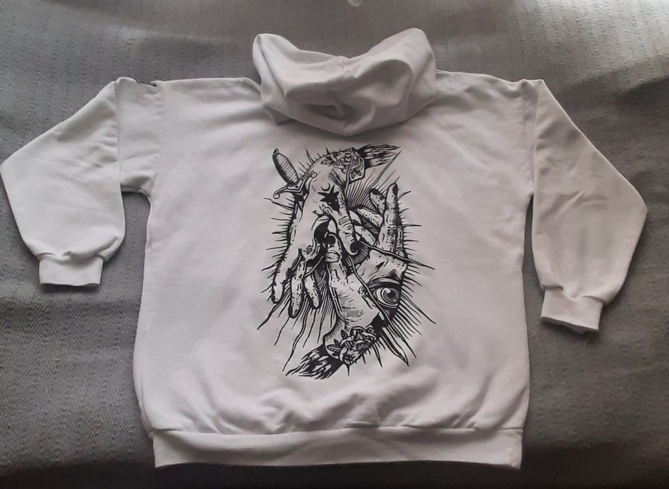 Beyaz Kapüşonlu Sweatshirt - Görsel 3