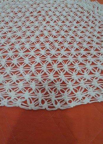 El örgüsü beyaz şal - Görsel 8