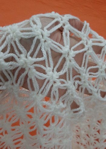 El örgüsü beyaz şal - Görsel 5