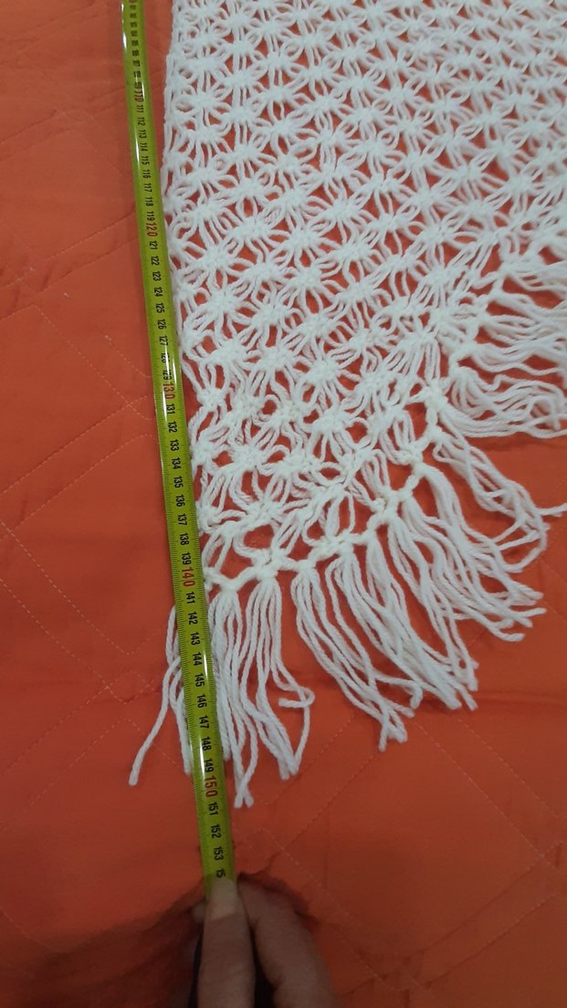 El örgüsü beyaz şal - Görsel 4