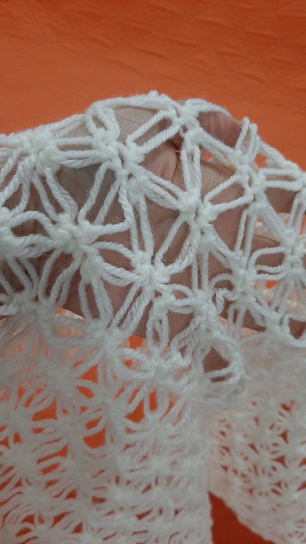 El örgüsü beyaz şal - Görsel 5