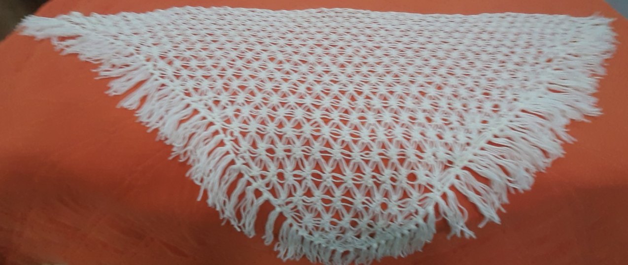 El örgüsü beyaz şal - Görsel 2