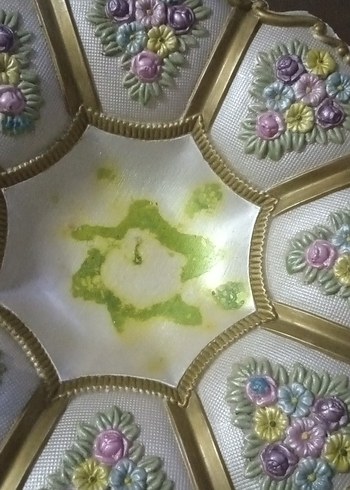 Vintage Beyaz Çiçek Desenli Tabak - Görsel 2