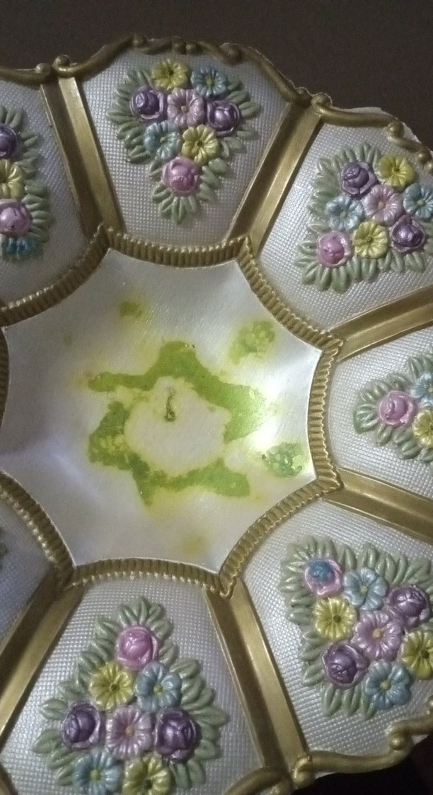 Vintage Beyaz Çiçek Desenli Tabak - Görsel 2