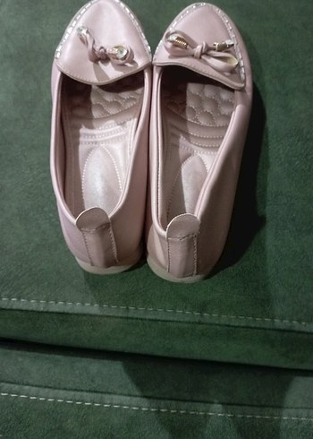 Pembe Fiyonklu Kadın Dolgu Topuk Babet - Görsel 2