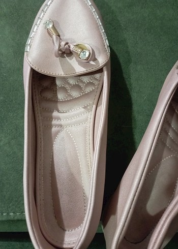 Pembe Fiyonklu Kadın Dolgu Topuk Babet - Görsel 3