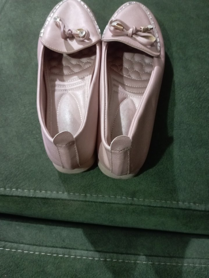 Pembe Fiyonklu Kadın Dolgu Topuk Babet - Görsel 2