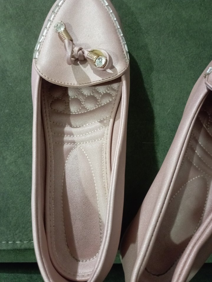 Pembe Fiyonklu Kadın Dolgu Topuk Babet - Görsel 3