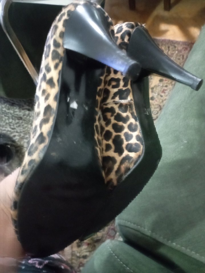 Kahverengi Leopar Desenli Topuklu Ayakkabı - Görsel 3