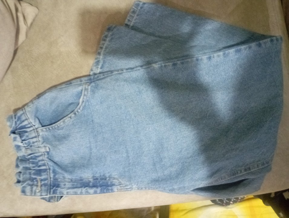 Düğmeli Mavi Kadın Midi Kot Pantolon - Görsel 4