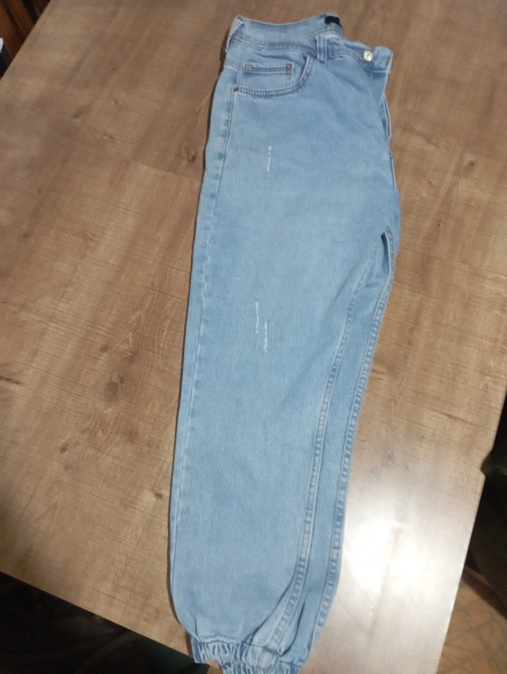 Zara Gri Baskılı Normal Boy Kadın Kot Pantolon - Görsel 2