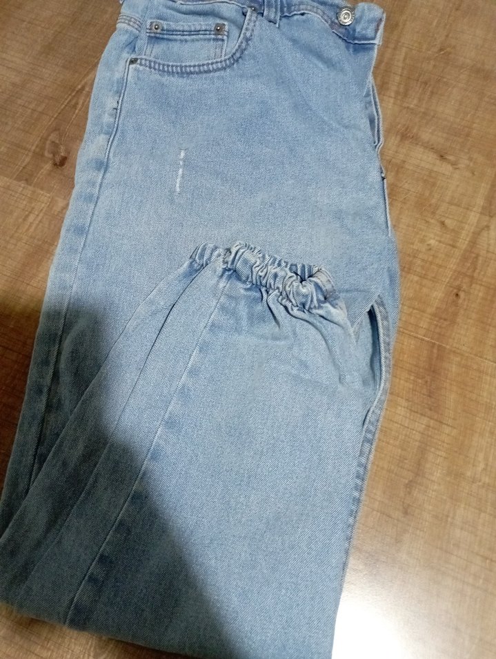 Zara Gri Baskılı Normal Boy Kadın Kot Pantolon - Görsel 3