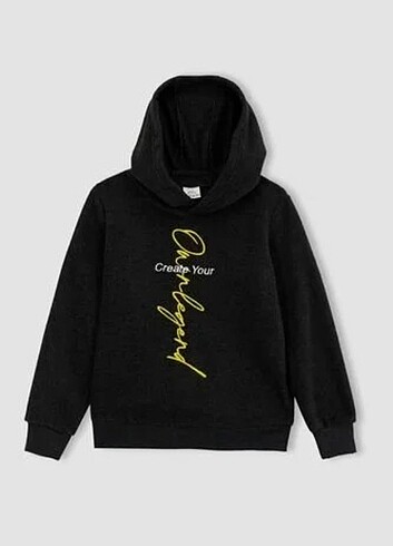 10 Yaş Beden gri Renk DeFacto Erkek Çocuk Polar Sweatshirt