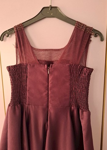 Bordo Uzun Abiye Elbise - Görsel 4