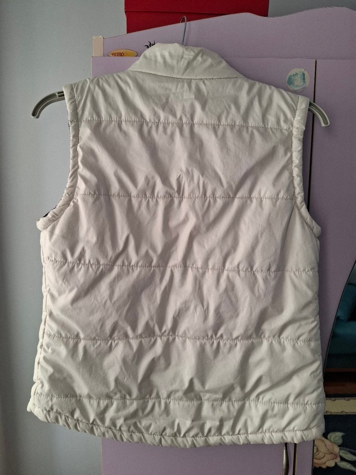 Beyaz Fermuarlı Kadın Yelek - Görsel 3