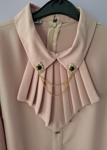 Pudra Pembe Düğmeli Kadın Gömlek - Görsel 4