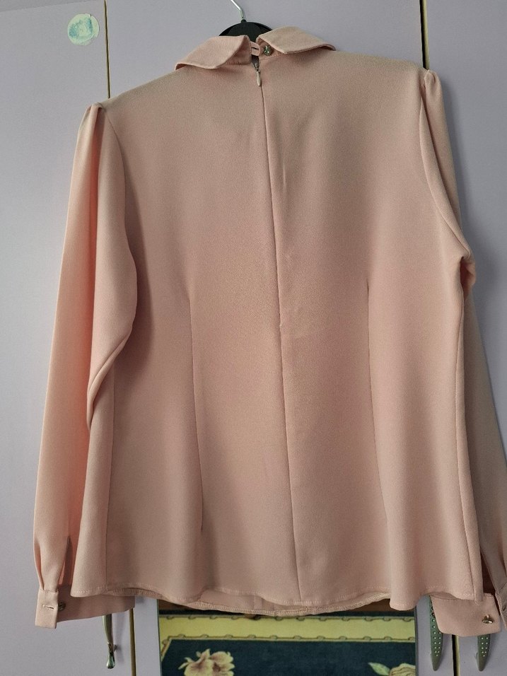 Pudra Pembe Düğmeli Kadın Gömlek - Görsel 2