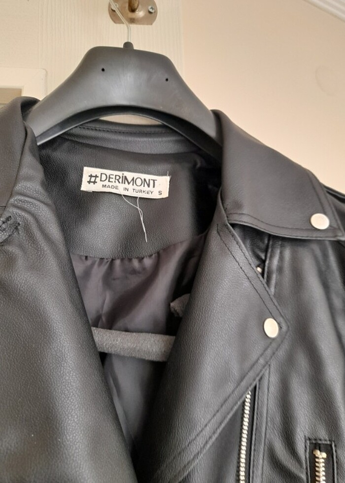 Kısa deri mont - Görsel 2