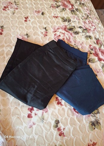 Kadın Mini Saten Pantolonlar, Rahat Kesim, Koyu Renk