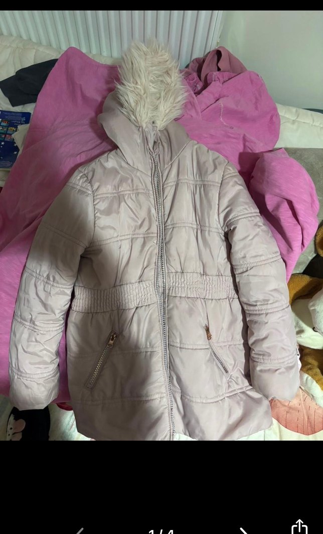 Kız Çocuk  toz pembe Fermuarlı Mont - Görsel 4