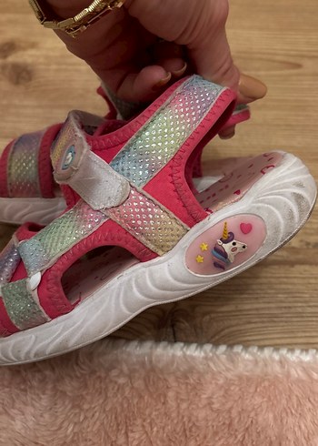 Renkli Kız Çocuk Sandaletleri Velcro Bantlı - Görsel 3