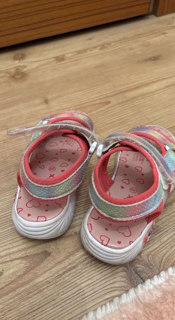 Renkli Kız Çocuk Sandaletleri Velcro Bantlı - Görsel 2