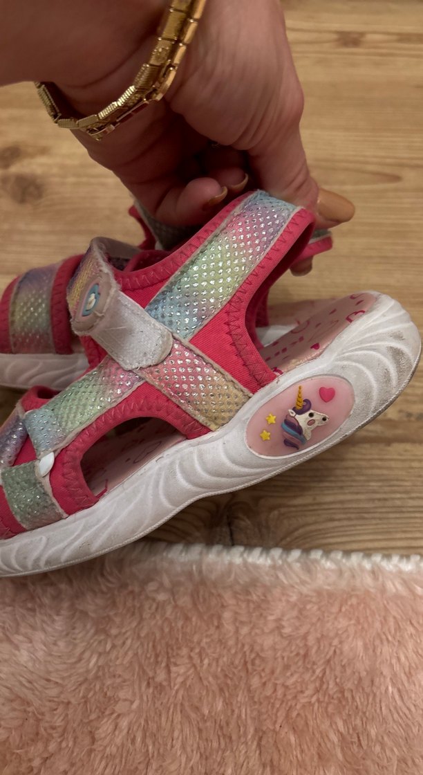 Renkli Kız Çocuk Sandaletleri Velcro Bantlı - Görsel 3