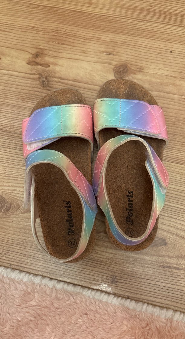 Kız Çocukları İçin Bağcıklı Çok Renkli Sandalet - Görsel 2