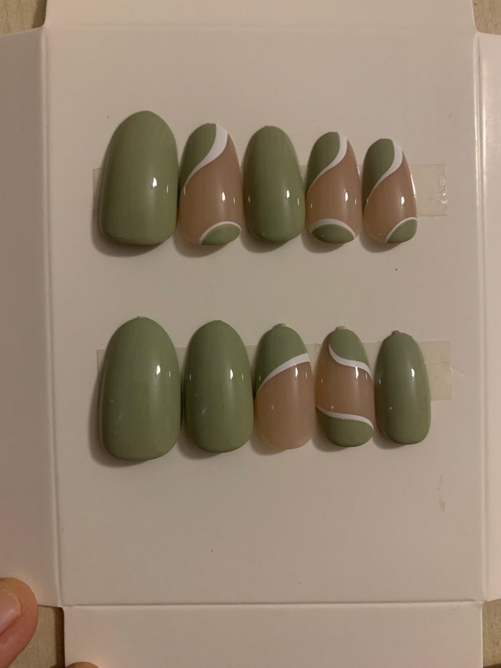 Pastel Haki Renkli Takma tırnak - Görsel 2