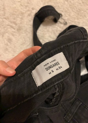 Siyah Denim Mini Kısa Tulum - Görsel 5