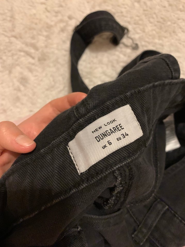 Siyah Denim Mini Kısa Tulum - Görsel 5