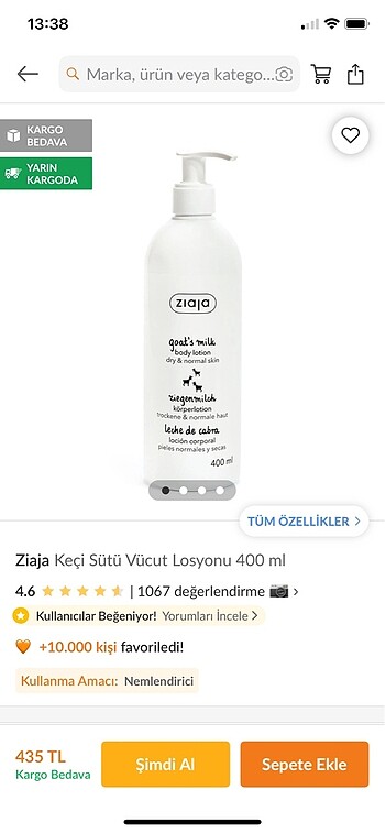 Nenlemlendirici vücut kremi