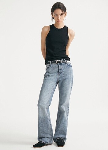 Zara Zara paça yırtmaçlı JEAN kot pantolon