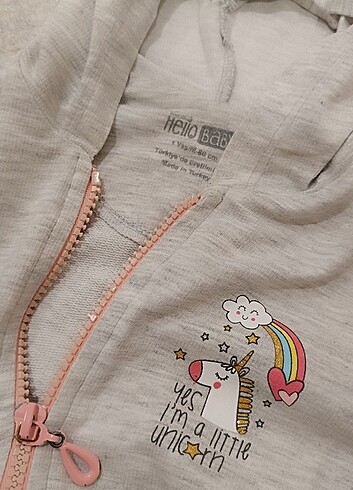 9-12 Ay Beden Kız bebek kapşonlu sweatshirt 