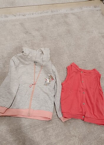 9-12 Ay Beden gri Renk Kız bebek kapşonlu sweatshirt 