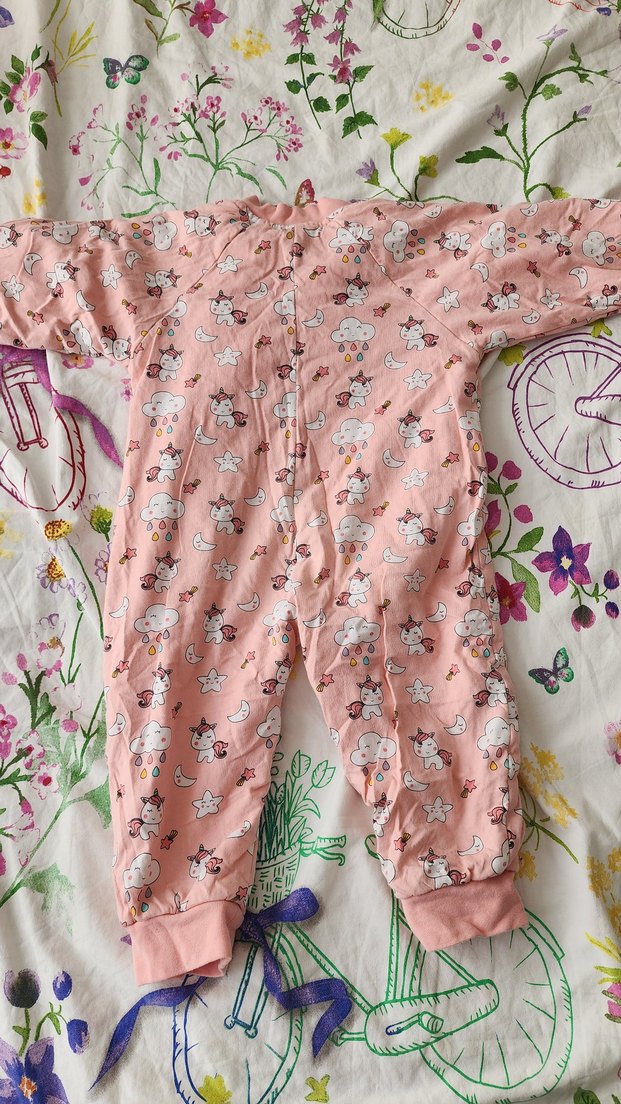 Kız Çocuk Pembe Uzun Kollu Fermuarlı tulum - Görsel 2