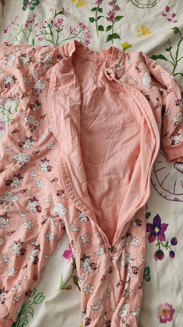 Kız Çocuk Pembe Uzun Kollu Fermuarlı tulum - Görsel 3