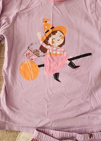 Kız Çocuk Pijama Takımı Uzun Kollu Pamuk - Görsel 3